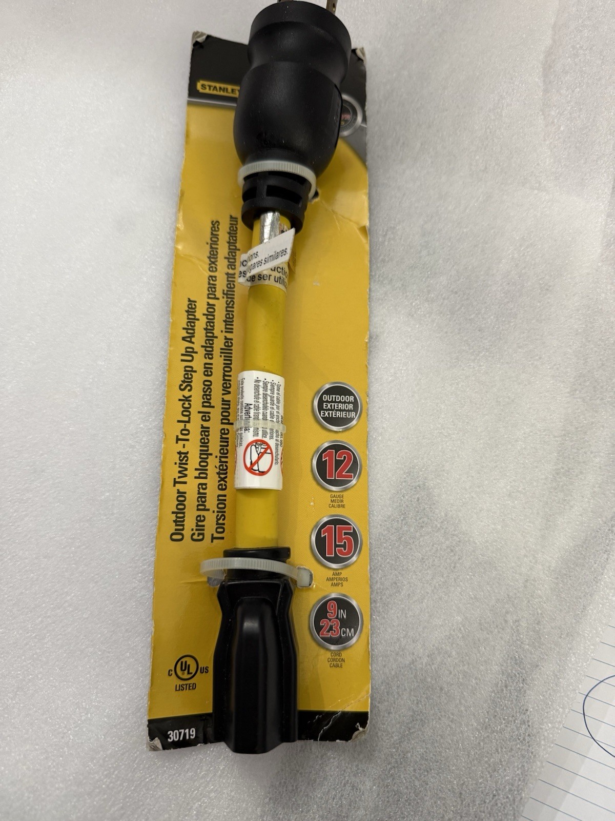 NEW STANLEY OUTDOOR GENERATOR TWIST LOCK STEP UP PIGTAIL ADAPTER 30719