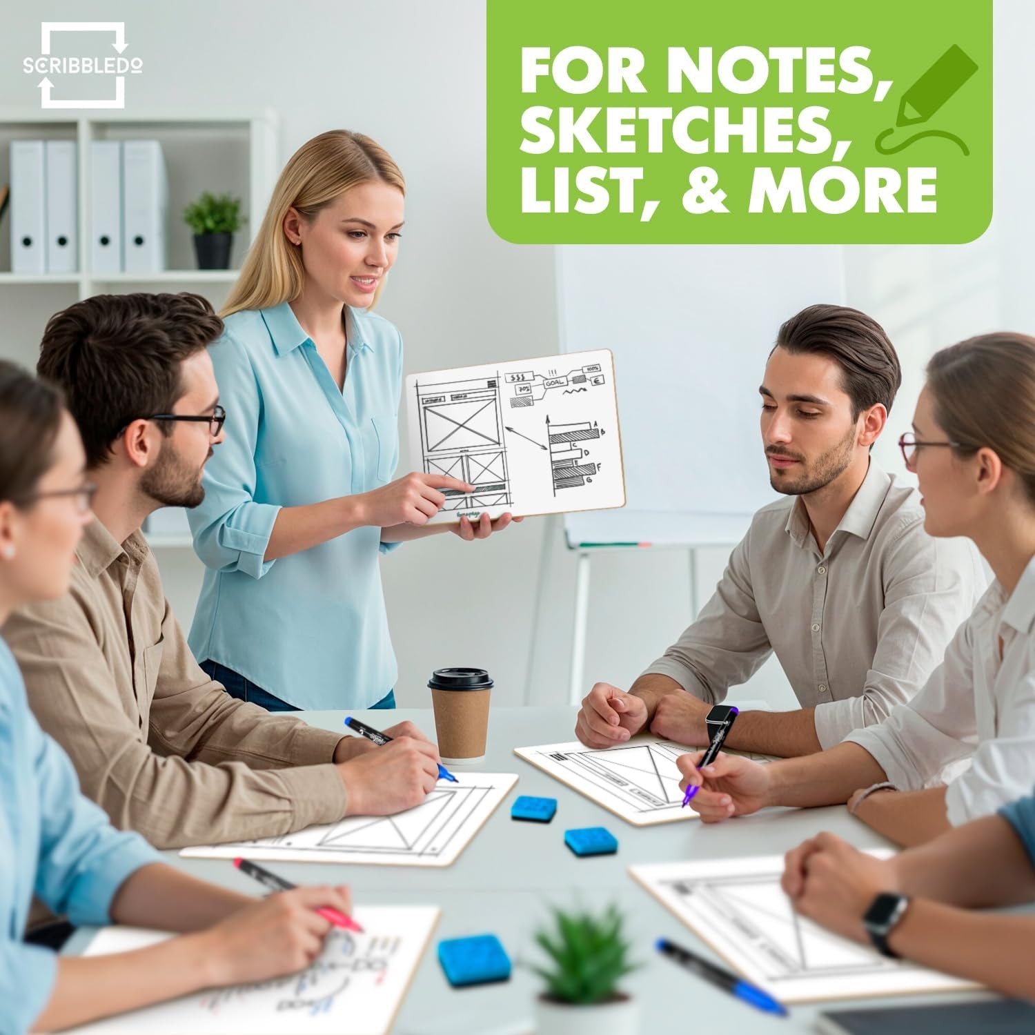 Small Dry Erase Boards for Students, 6 Pack 9 x 12 Double Sided White Boards