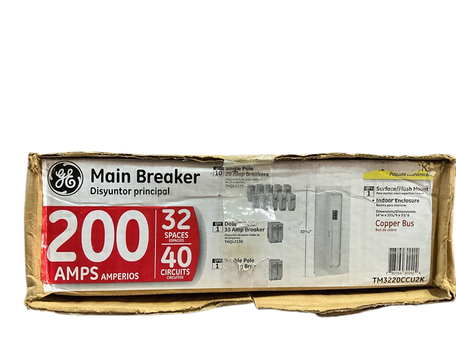 GE Main Breaker 200 Amp 32-Space 40-Circuit Indoor Surface/Flush Mount Value Pac