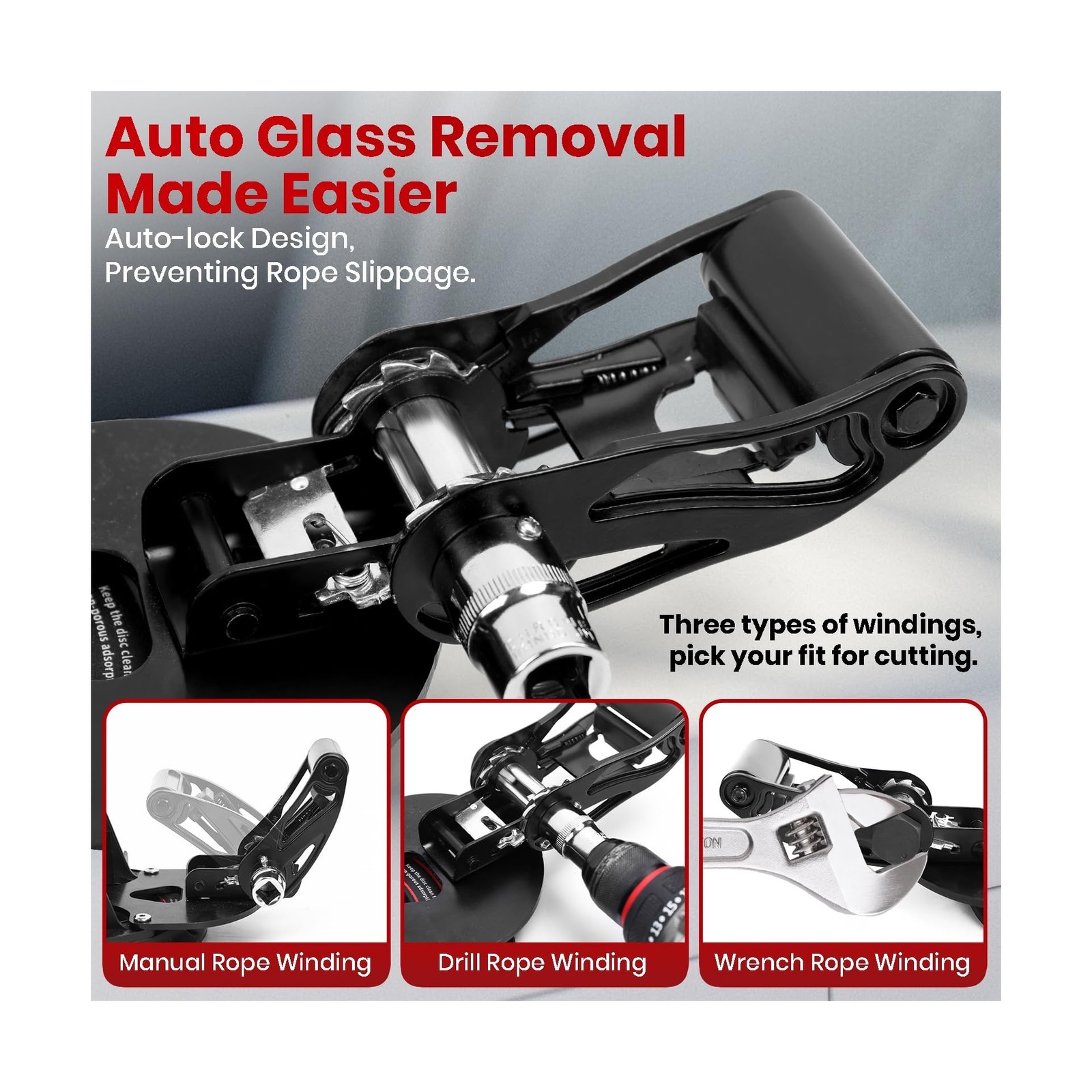 Auto Windshield Removal Tool Kit with Dual Cutting Locking Function, High-eff…