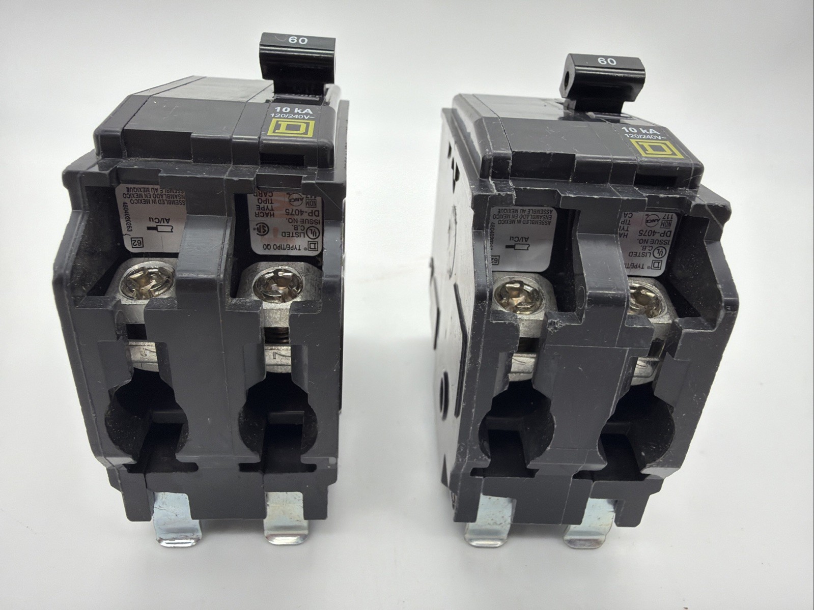 2 PACK SQUARE D QO260 60A 2 POLE BREAKER 120/240V PLUG-IN QO NEW