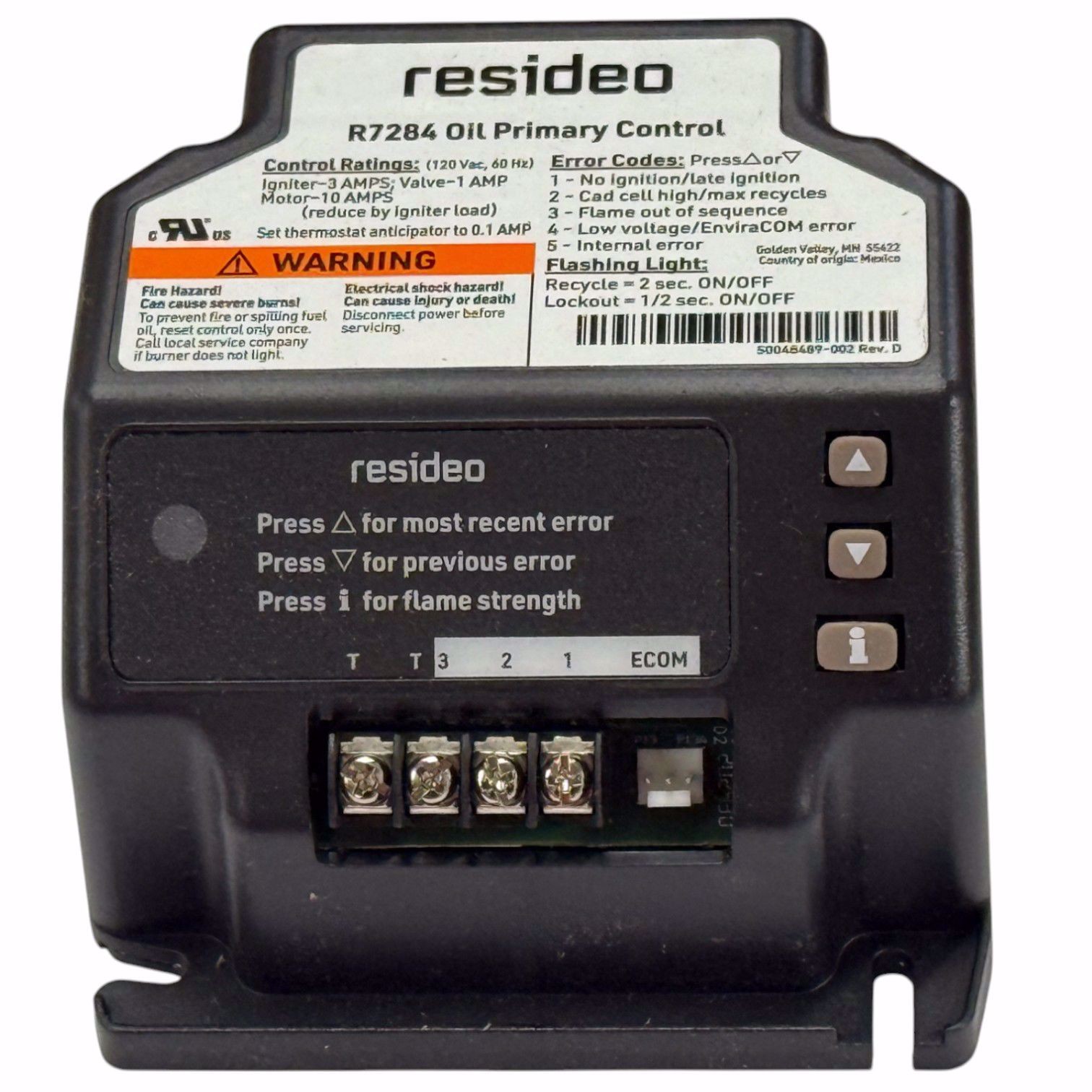 RESIDEO R7284B1024 (INTERRUPTED ELECTRONIC OIL PRIMARY LINE VOLTAGE SAFETY RA)