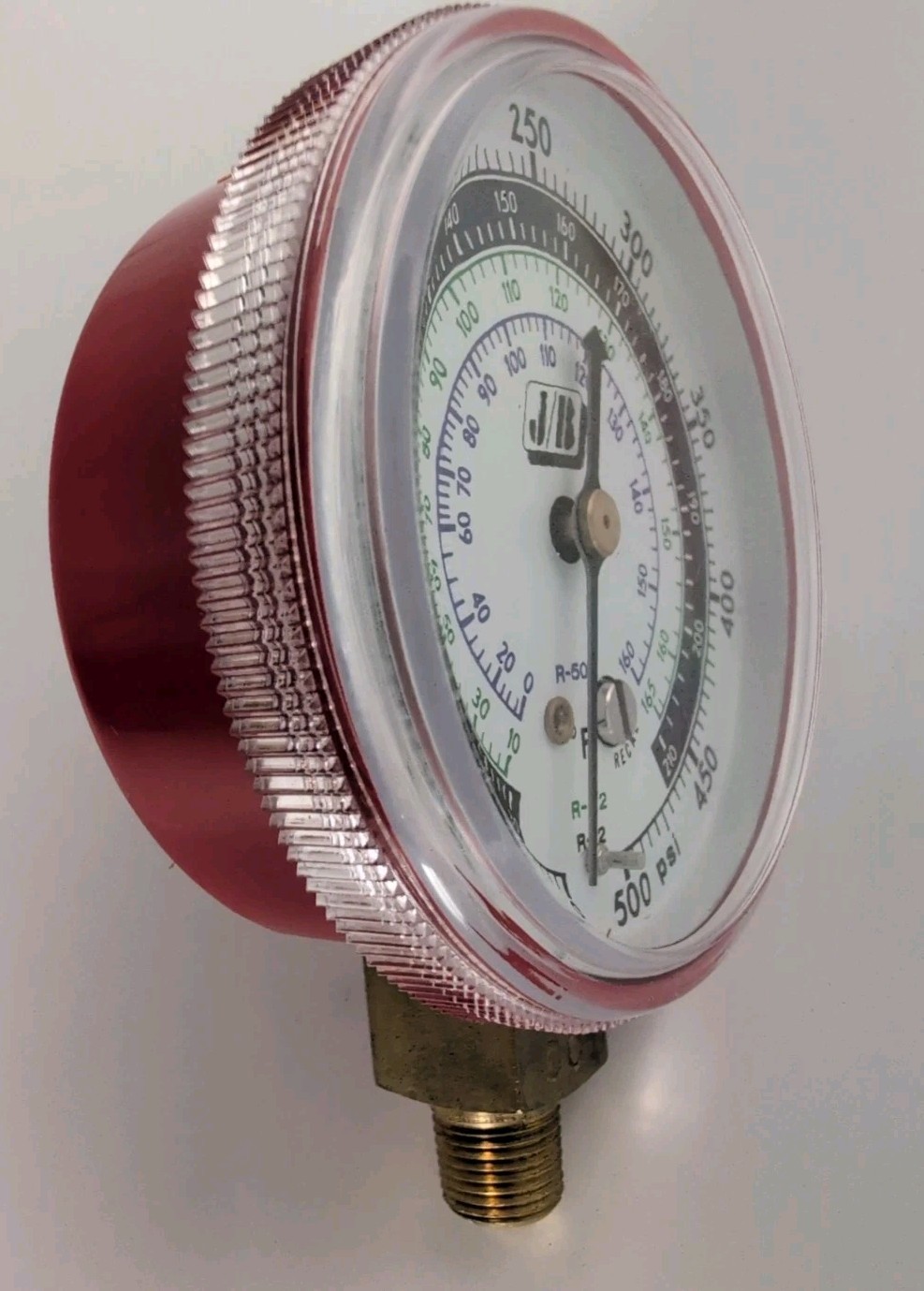 JB INDUSTRIES Highside Manifold Gauge, 2-1/2 Face, Red, 1/8 NPT, R-502 R-22 R-12