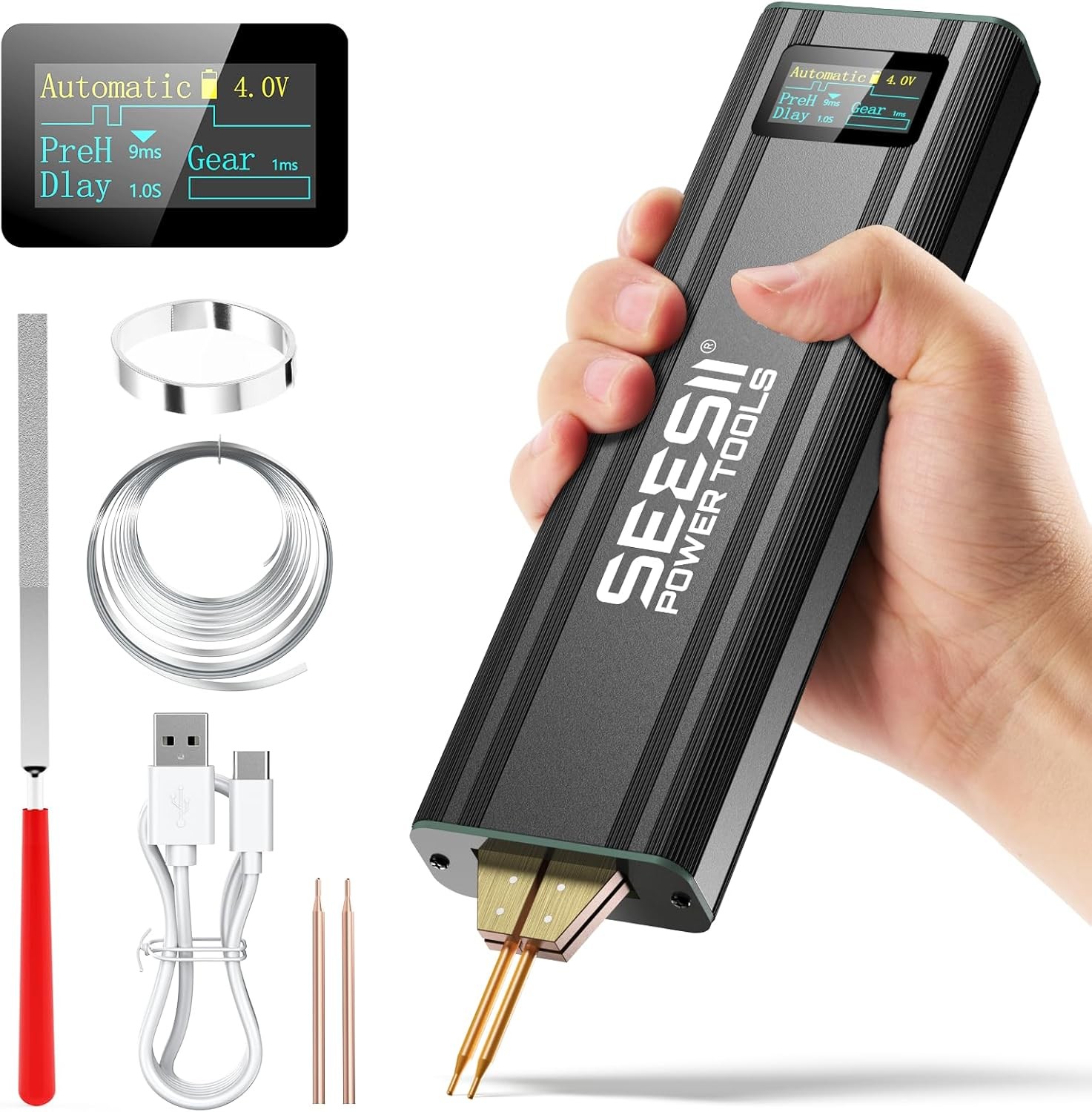 Seesii OLED Portable Spot Welder for 21700 18650 Battery Spot Welder 5000mAh