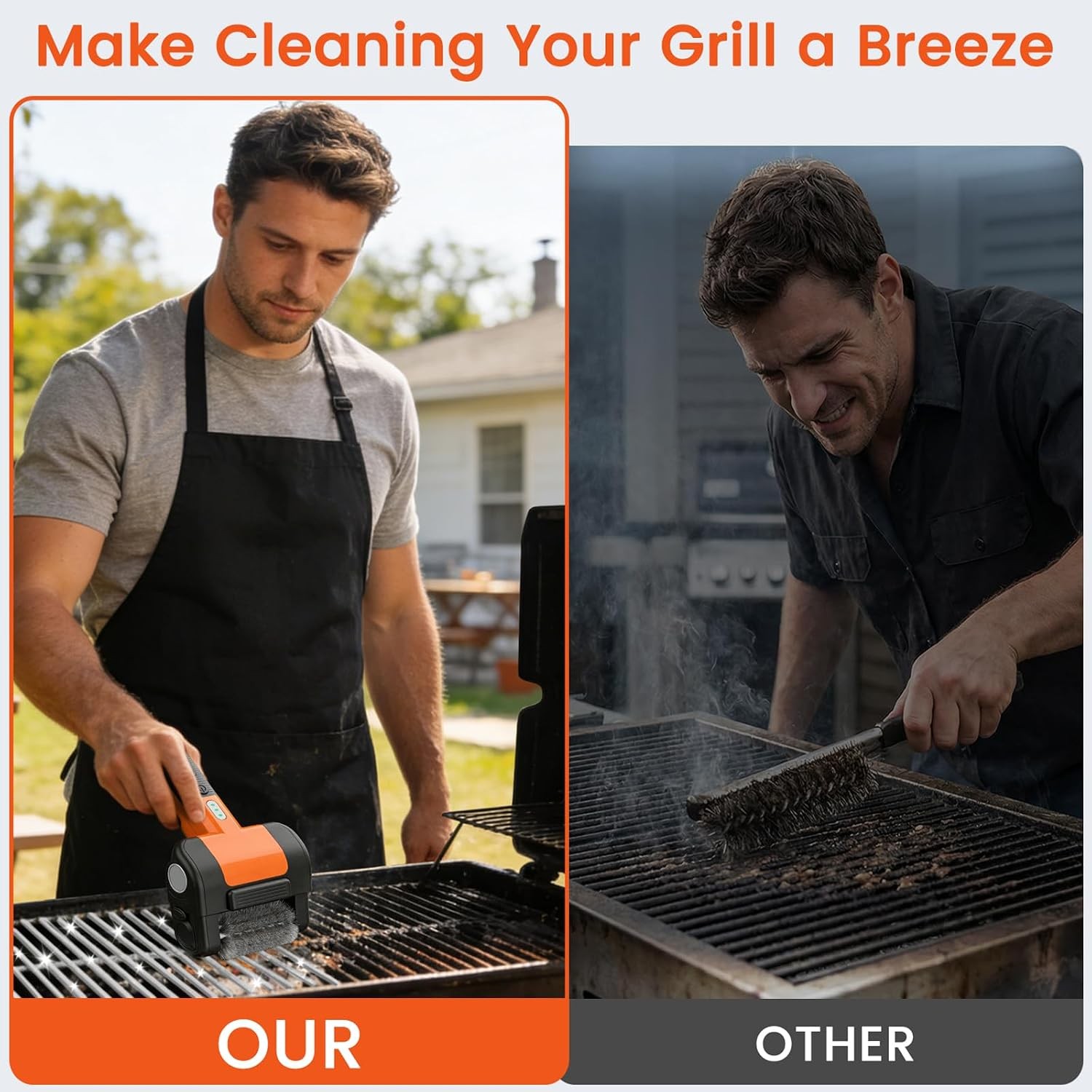 Electric Grill Brush, 950 RPM Cordless Electric BBQ Grill Cleaner with 4500mAh