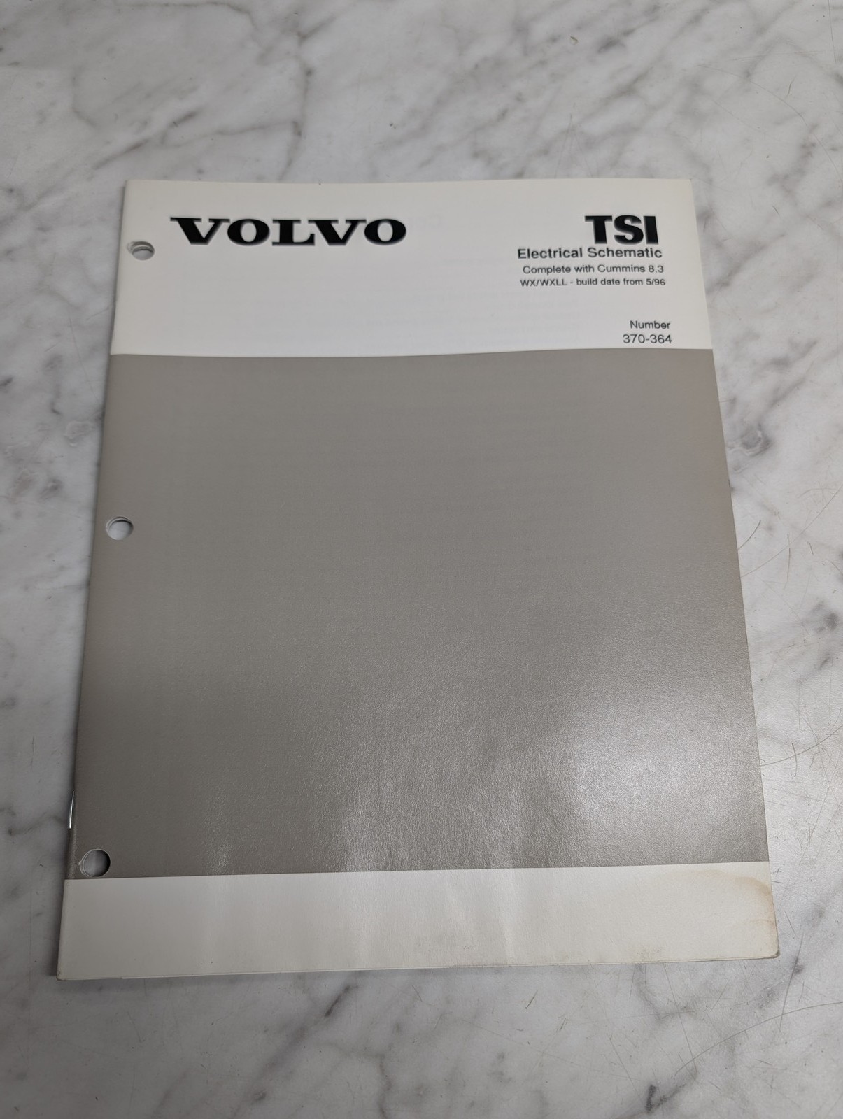 VOLVO TSI ELECTRICAL SCHEMATIC COMPLETE WITH CUMMINS 8.3 WX WXLL 370-364 DIAGRAM