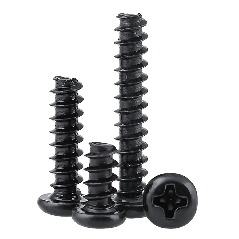 Electronic small Self Tapping Screws M1.4-M4 Phillips Pan Head Blunt Screw black