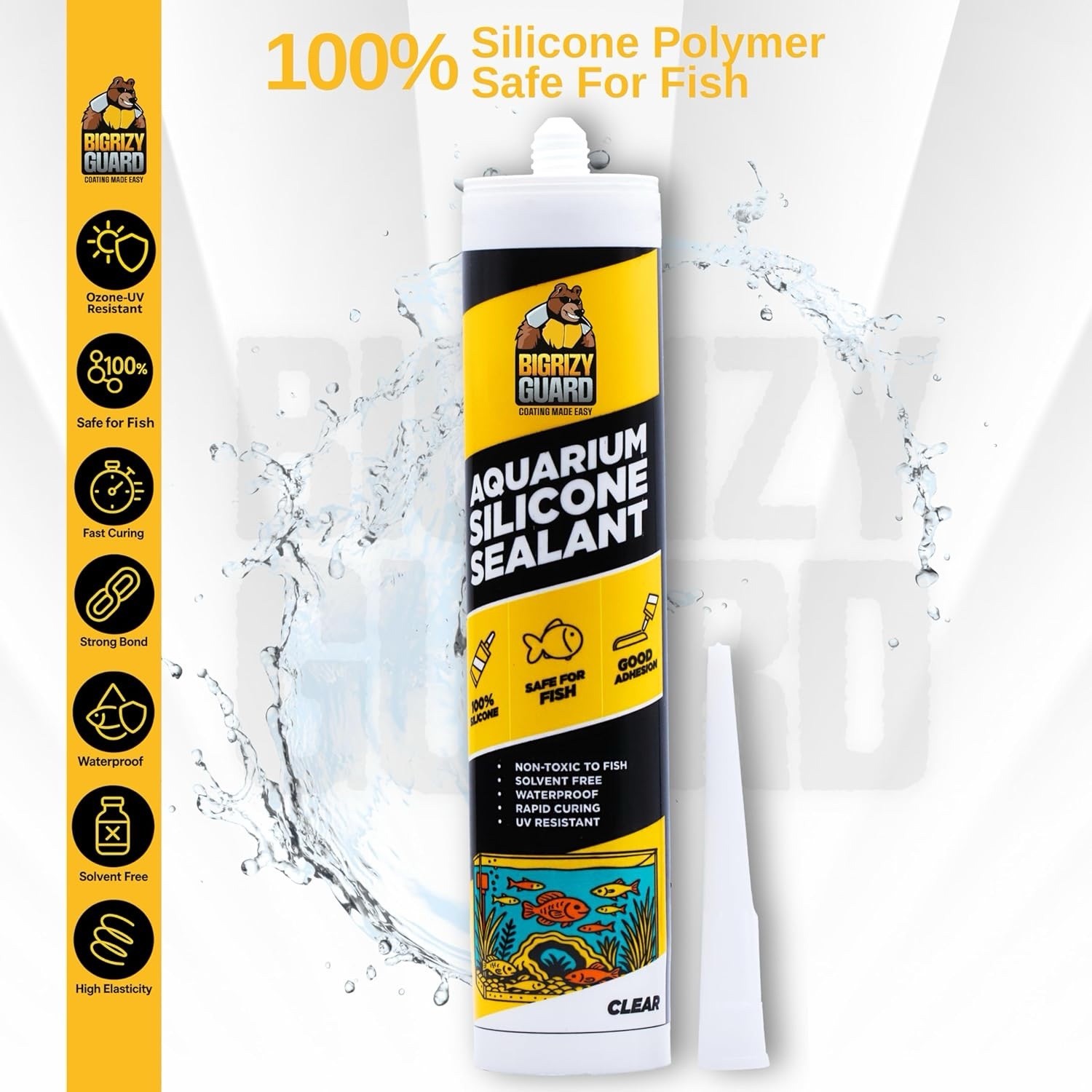NEW Aquarium Safe Silicone Sealant Clear 100% Waterproof Non-Toxic Fast Curing