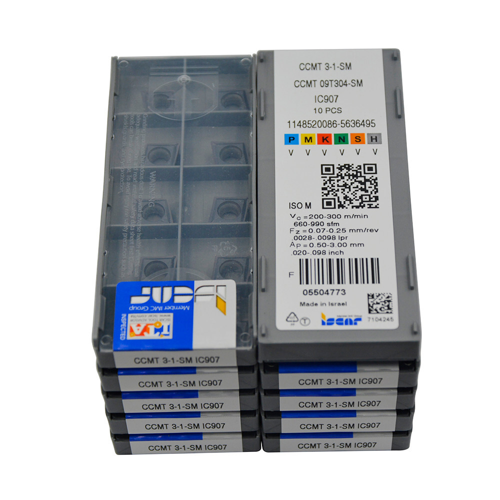 100pcs CCMT 09T304-SM CCMT 3-1-SM IC907 CNC Carbide Insert CCMT insert cnc blade