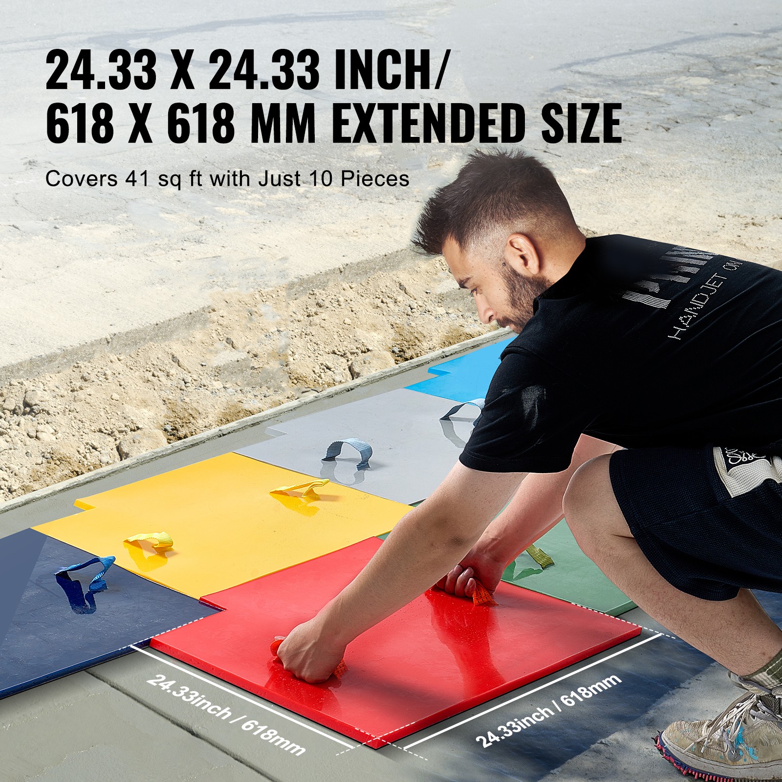Uimoso Concrete Stamping Mats 24 in7pcs Polyurethane Texture Skins for Texturing