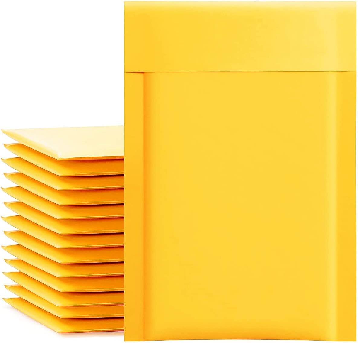 packbabol Kraft Bubble Mailers 4×8 Inch 50 Pcs,Small Self-Sealing Mail Shipping