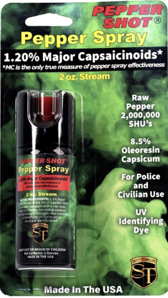 2 HOT ON MARKET 2 oz POLICE Pepper Spray STREAM SAFETY LOCK Self Home Defense