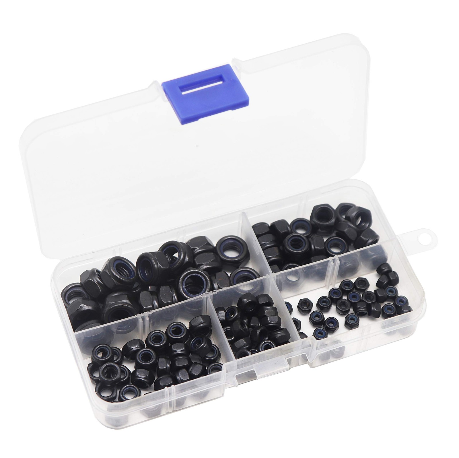 binifiMux 130Pcs Black Nylon Inserted Hex Self Locking Nuts Assortment Kit,M3…