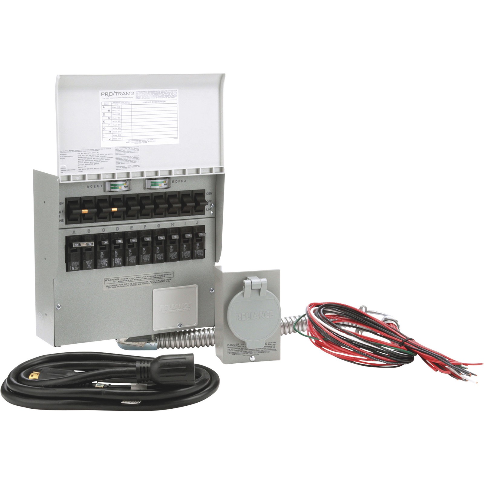 Reliance Generator Transfer Switch Kit, 10 Circuits, Model# 310CRK