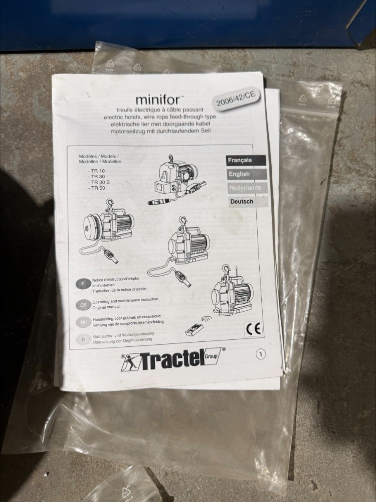 Tractel Minifor TR10 Electric wire rope hoist 220 lb