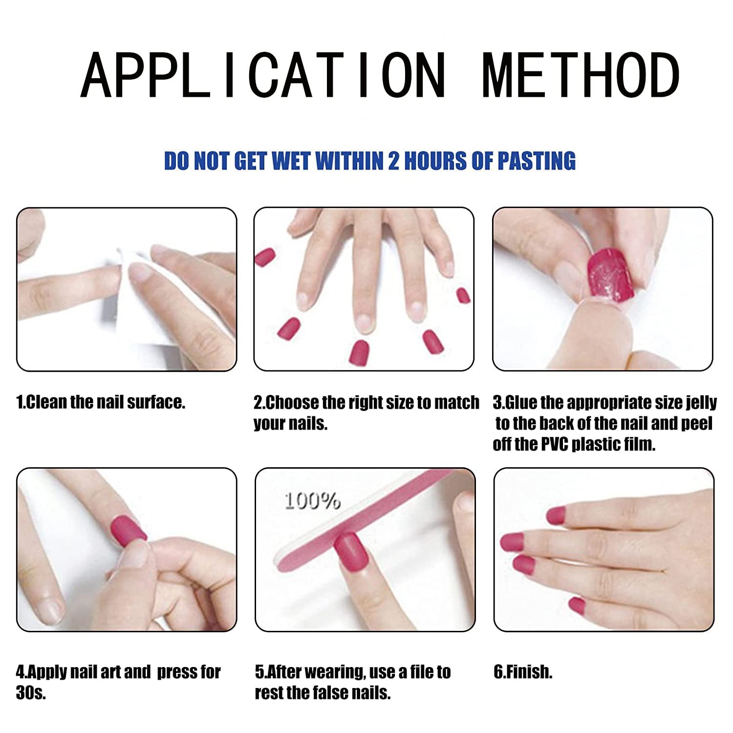 Square Press on Nails Short Fake Nails Red False Nails HJKDSFD Acrylic Artificia