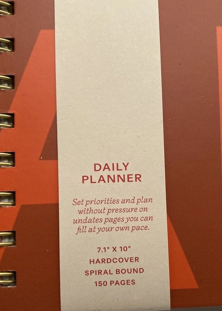 Papier Productivity Planner Hard Cover Spiral 9.84″x7.48″ Undated NEW