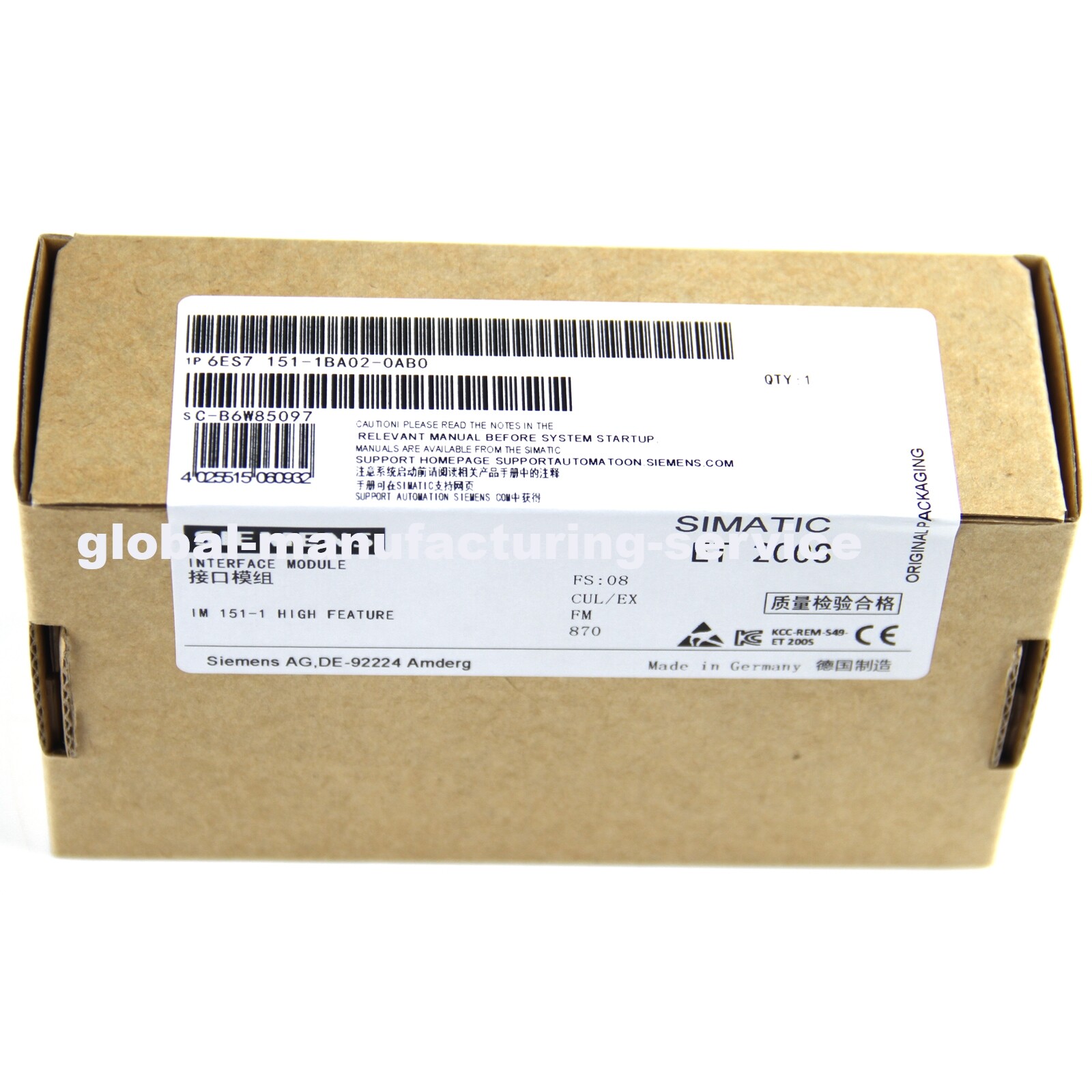 SIEMENS 6ES7 151-1BA02-0AB0 SIMATIC DP INTERFACE MODULE IM151-1 HIGH FEATURE PLC