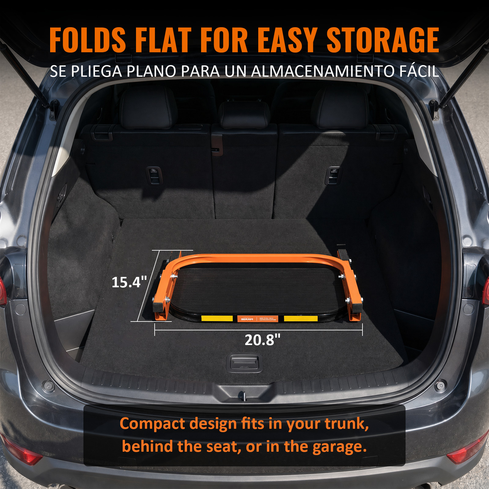 Heavy Duty Folding Tire Step Wheel Platform Adjustable for Truck SUV 350lbs Max
