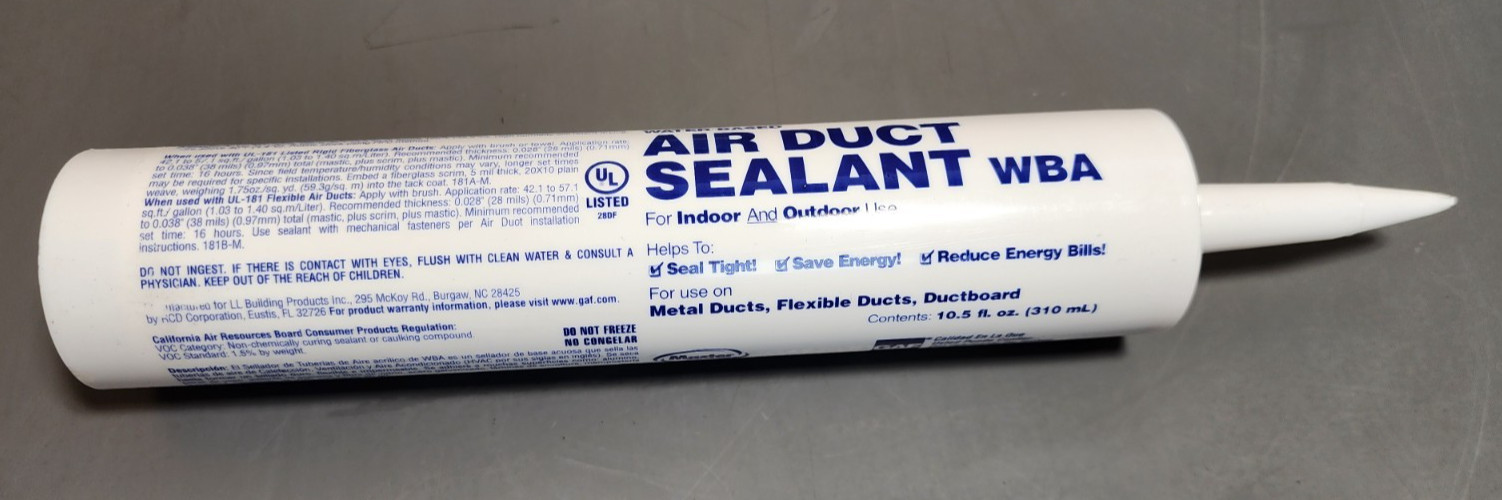 Master Flow Water Based Duct Sealant Tubes 10.5oz/Tube Indoor Outdoor (Qty 12)