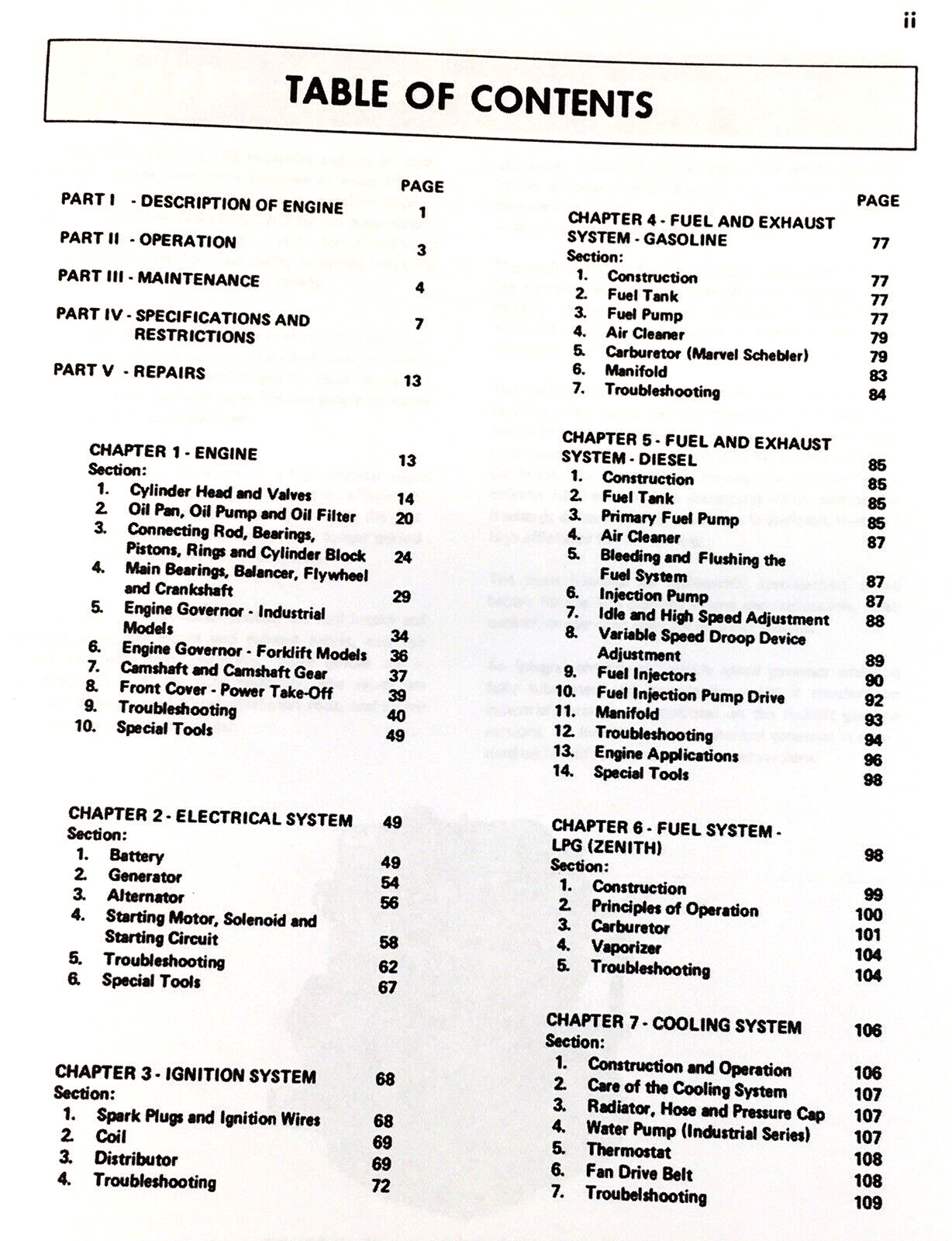 Ford 134 172 192 Cid Industrial Engine Service Manual Repair Shop Printed Book
