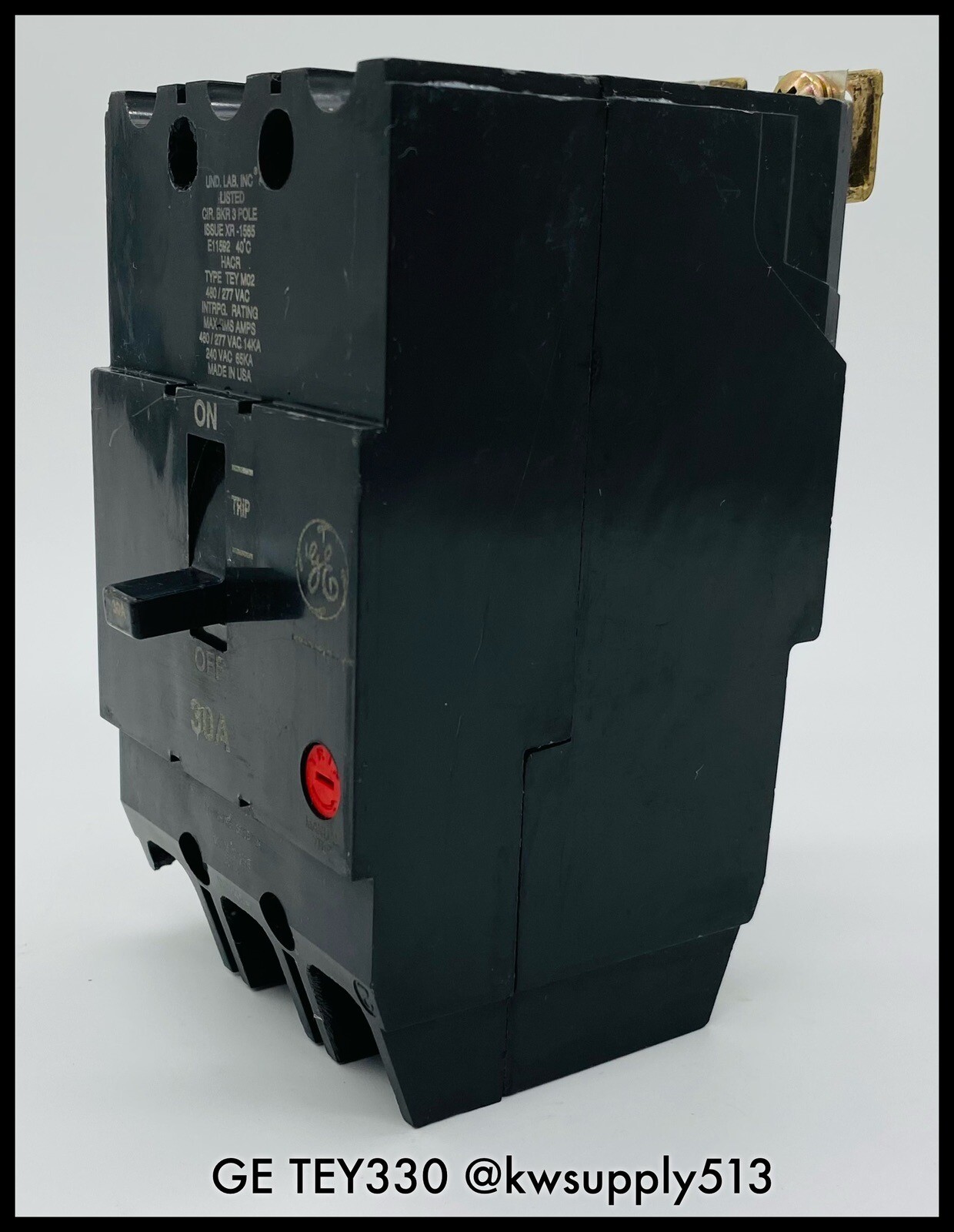 TEY330 ~ GE TEY330 30A 3P 480/277VAC 240VDC TEY MCCB ~ Inspected/90 Day Warranty