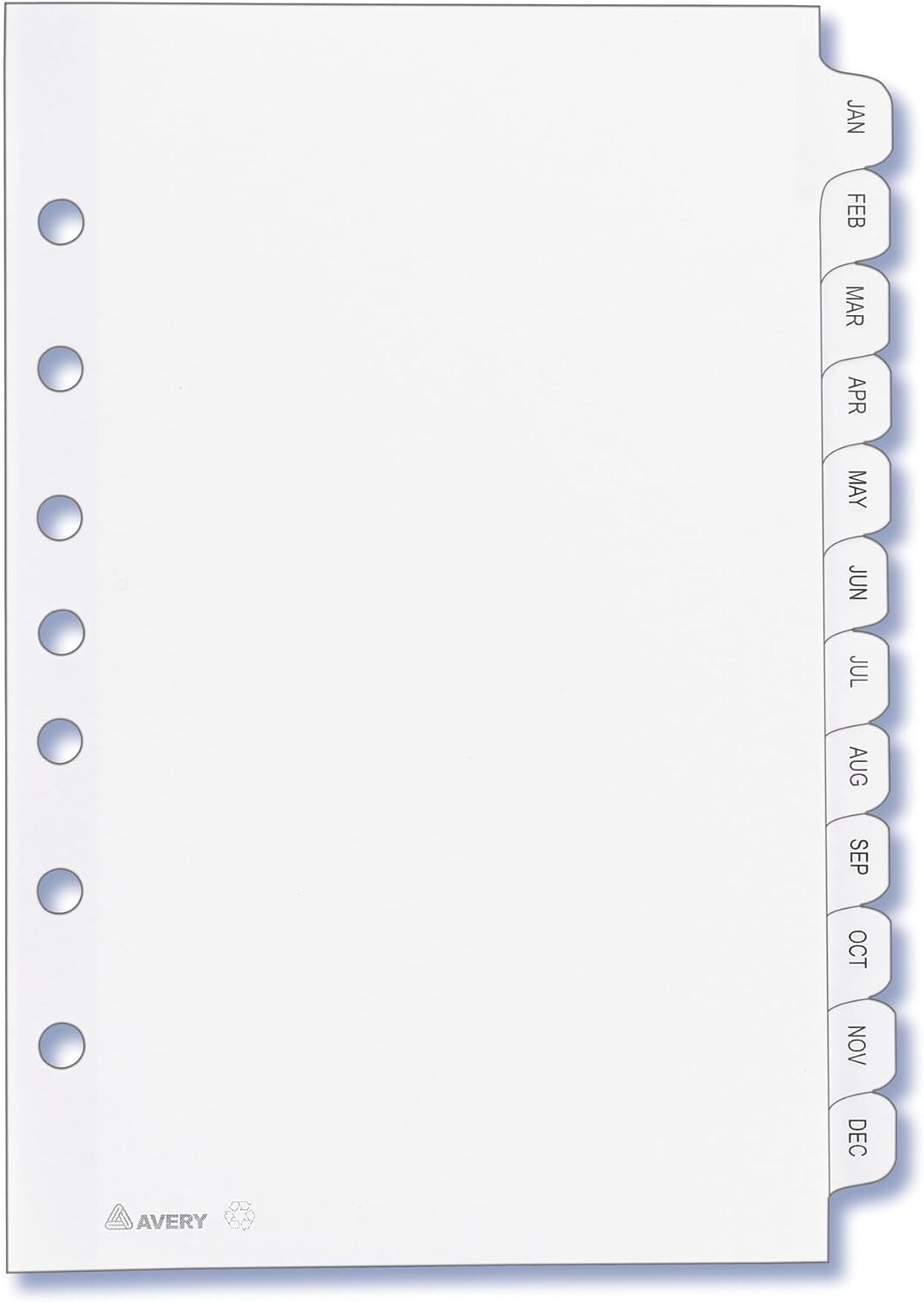 Avery Jan-Dec Pre-printed Dividers 5-1/2 x 8-1/2 Mini Binder Monthly