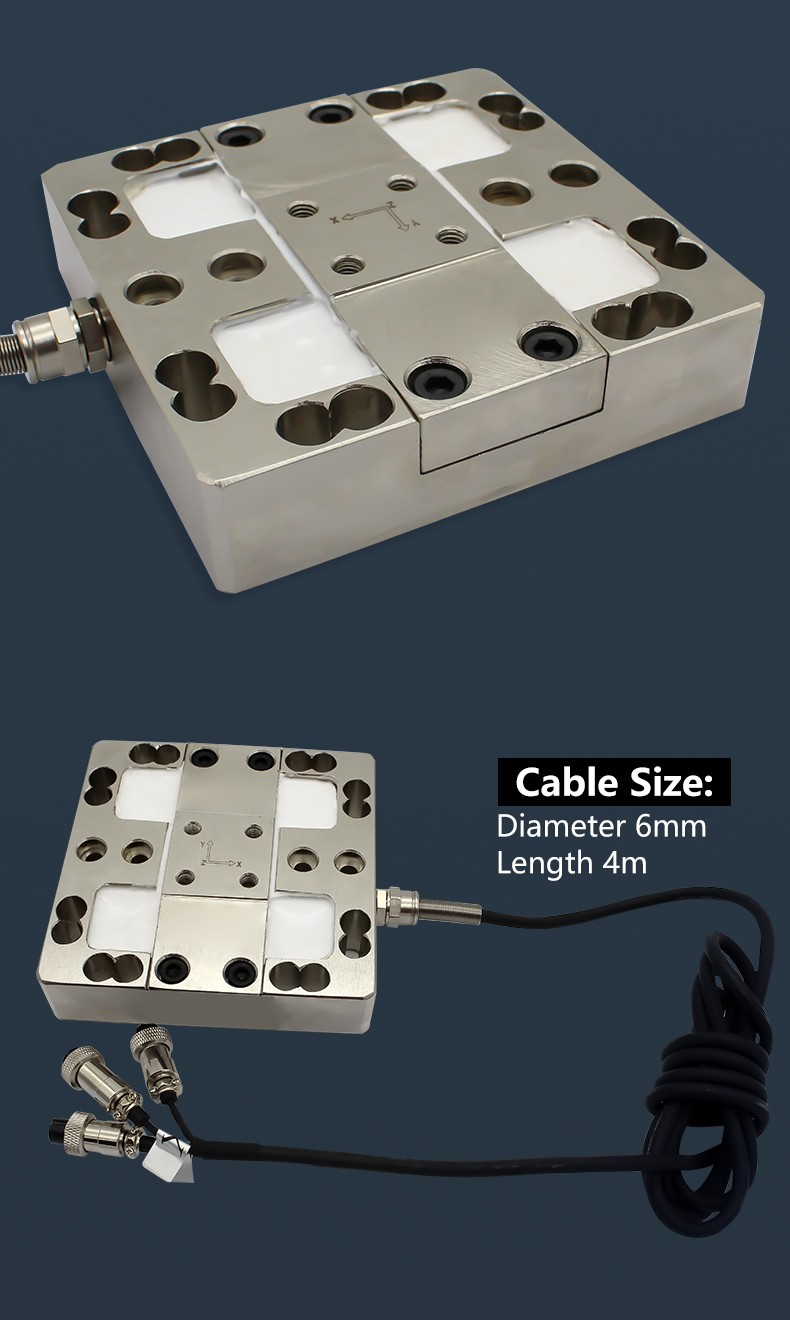 DAYSENSOR 3 Axis Load Cell 5000N,0.5% FS Accuracy IP66 Protection Class MutiAxis