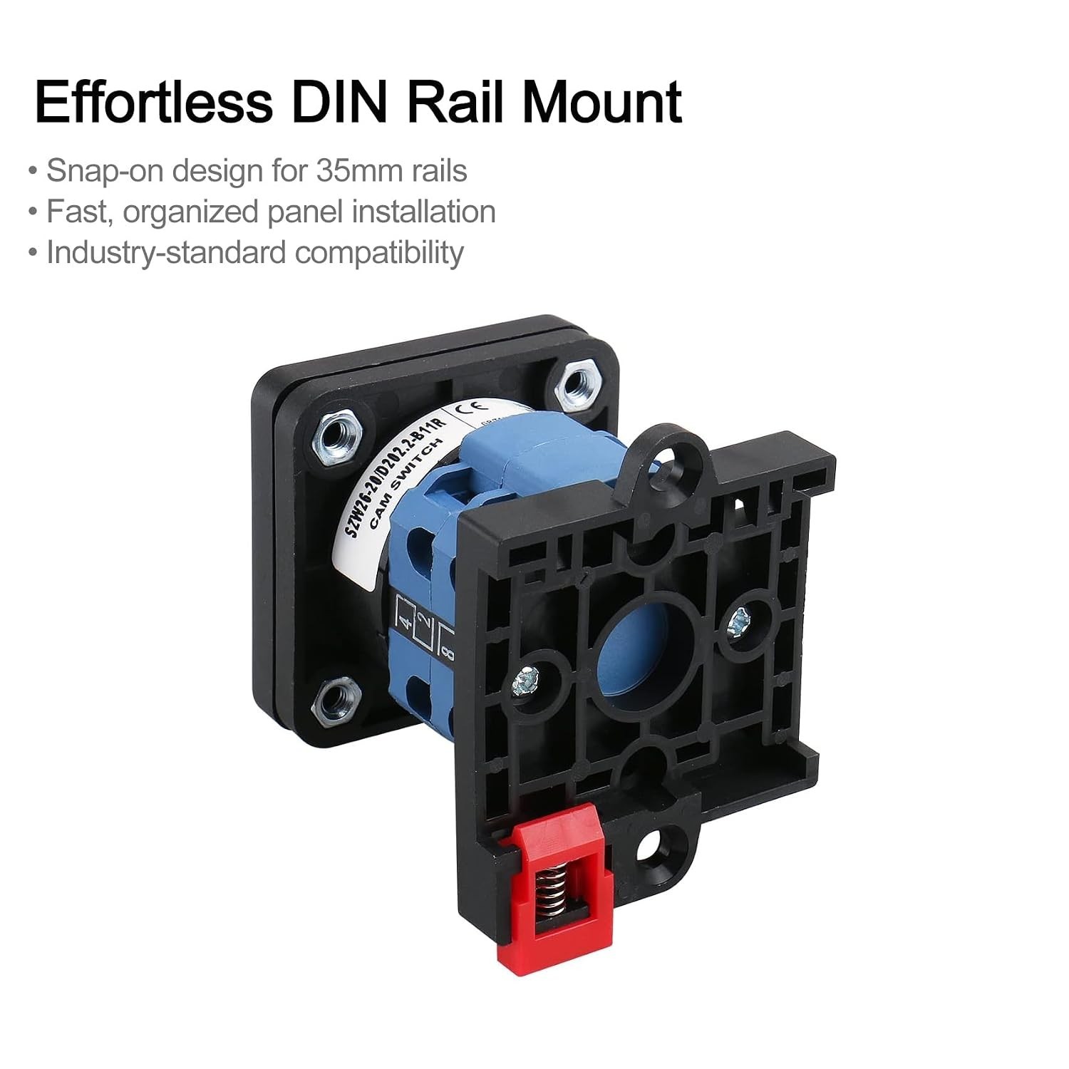 3-Position Rotary Universal Changeover Switch DIN Rail Mounted 35mm 660V 20A