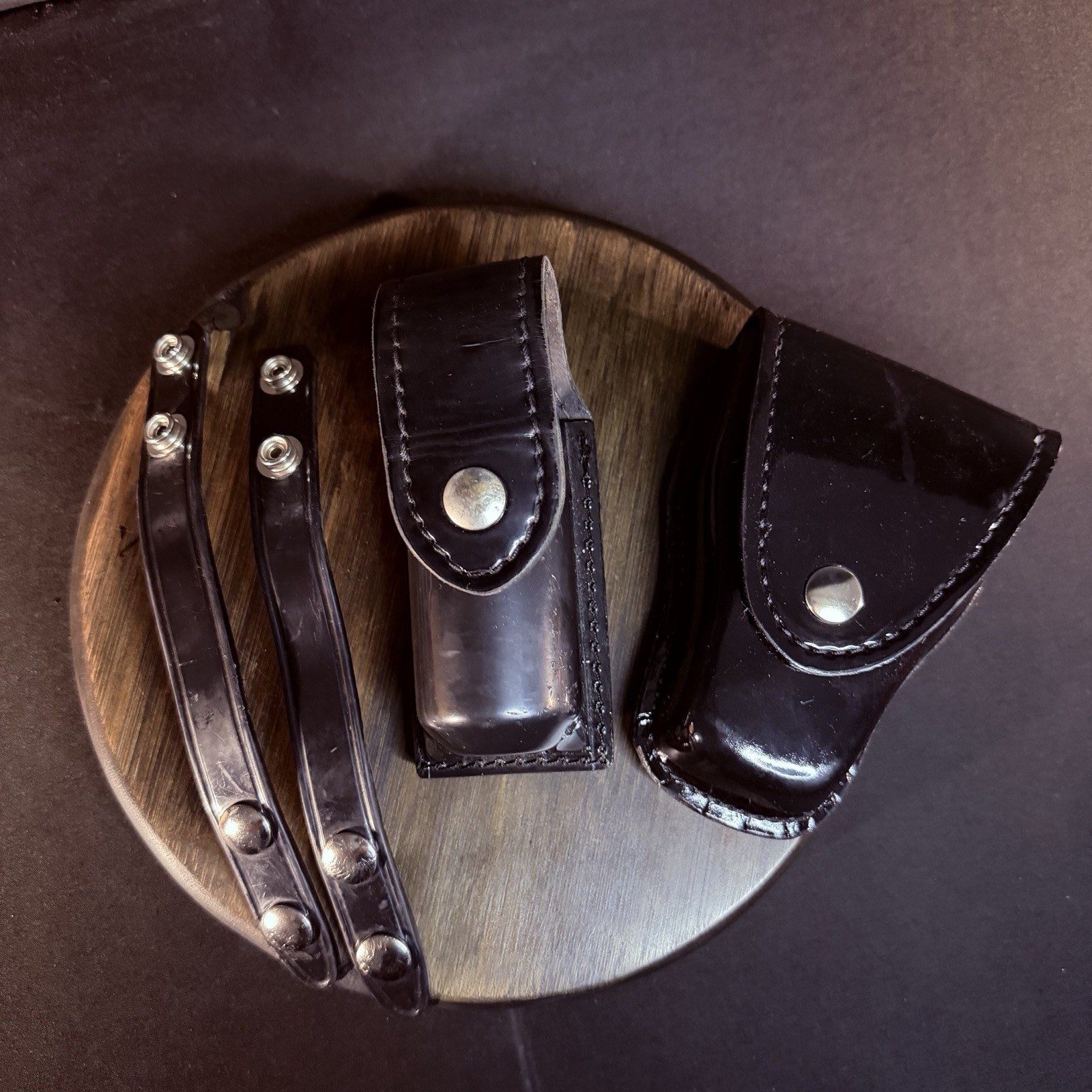 Done Hume Handcuff Case, Safariland Mace/OC Pouch, 2 Belt Keepers High Gloss Lot