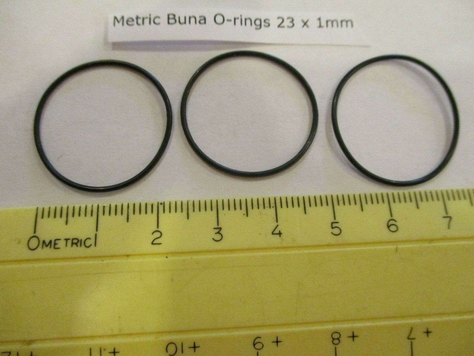 23mm ID x 25mm OD x 1mm thick O-ring. Buna-70. Quan 3.