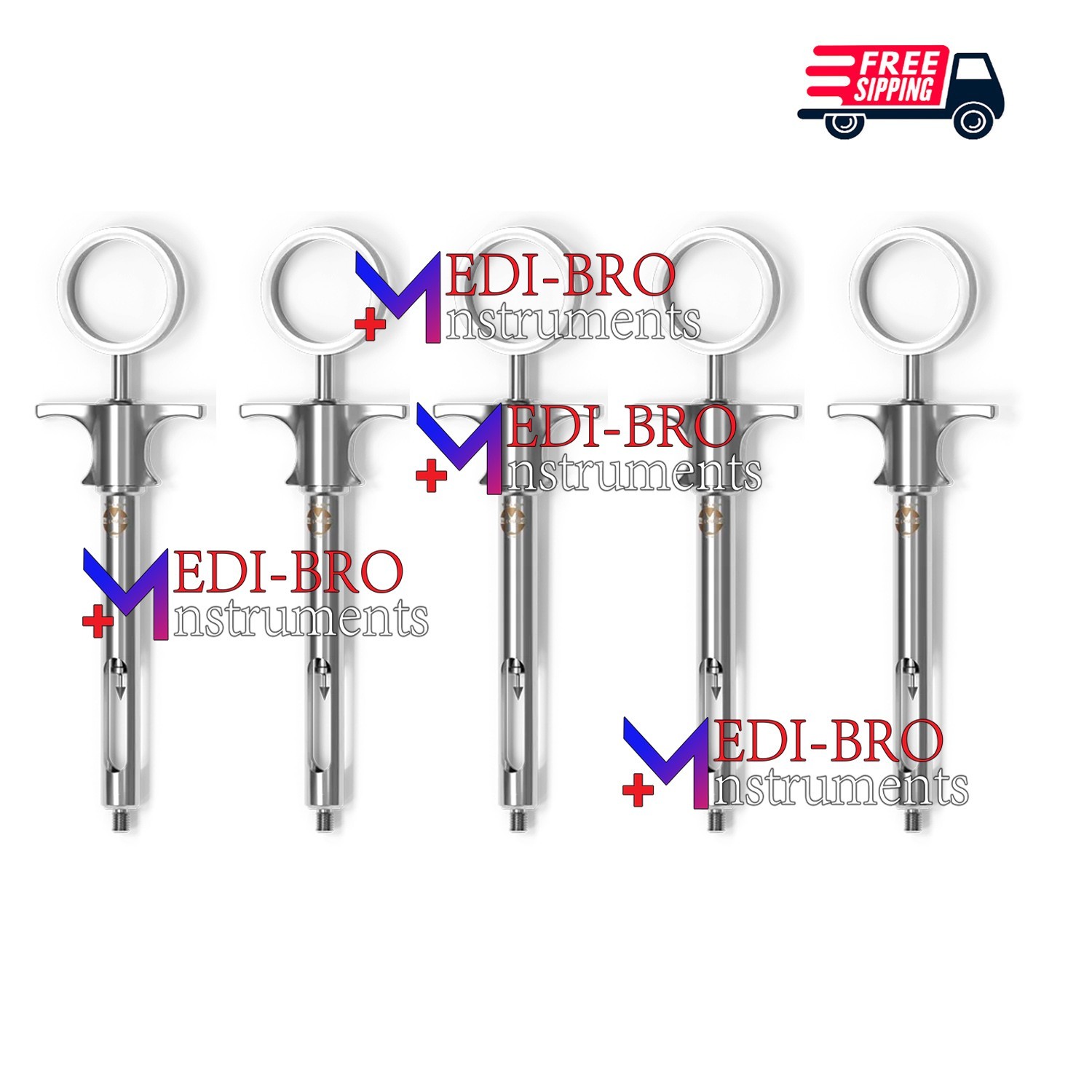 5 Pcs Septodont N2210 Eco Self Aspirating Dental Syringe Winged Ergonomic