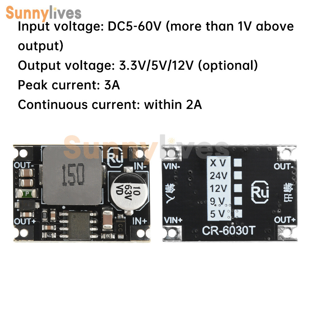 DC-DC Step-down Module 60V48V36V24V To 12V5V3.3V Car Power Mini Buck Converter