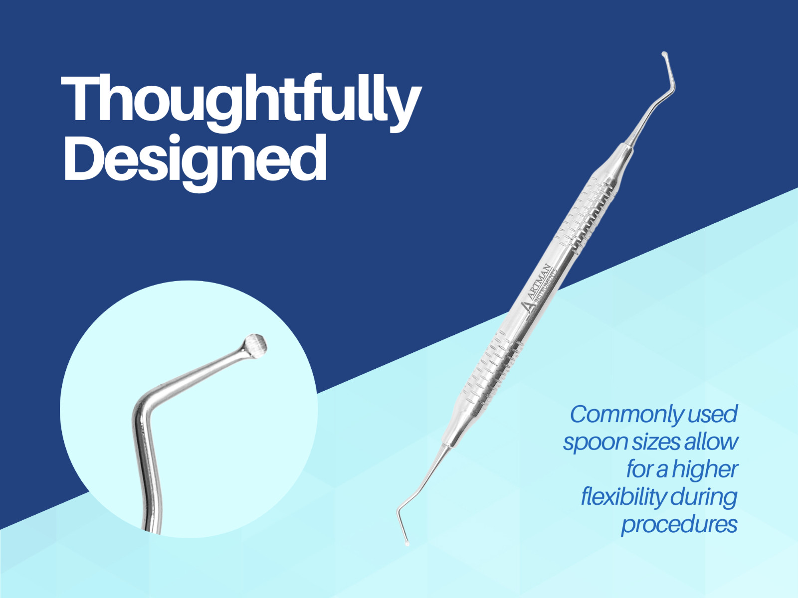 Dental Excavator Double Ended 1.5mm & 2mm Set of 3 Restorative Endodontic ARTMAN