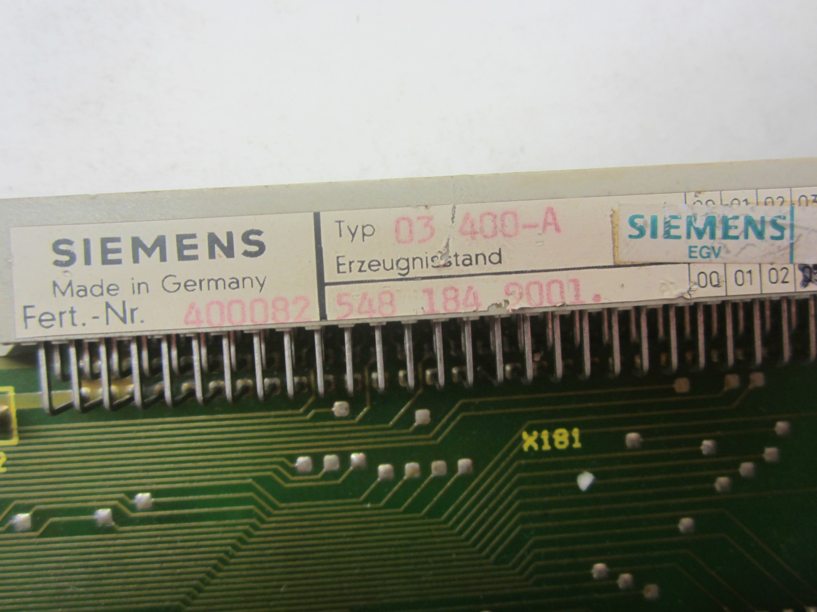 USED Siemens 03400-A PC Board 03400A