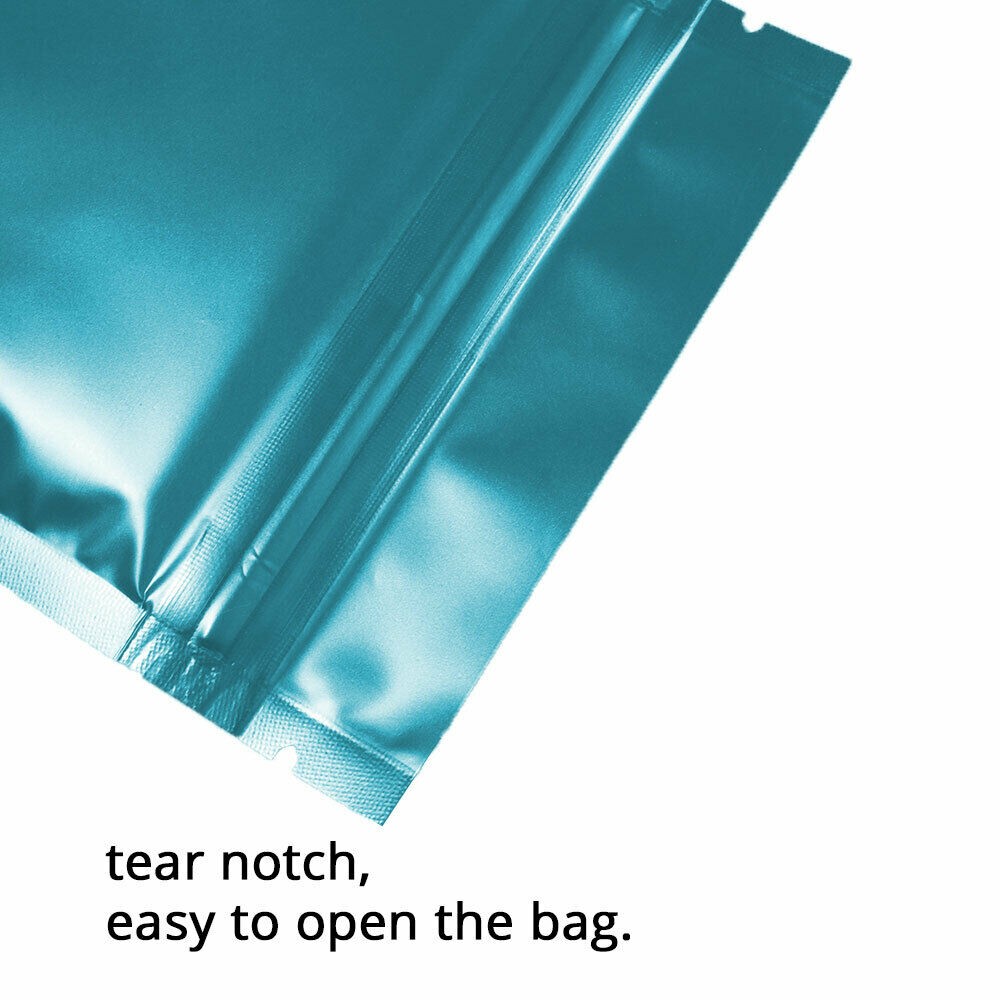Blue Various Sizes Foil Zip Pouch Light Block Moisture Proof Reusable Bags