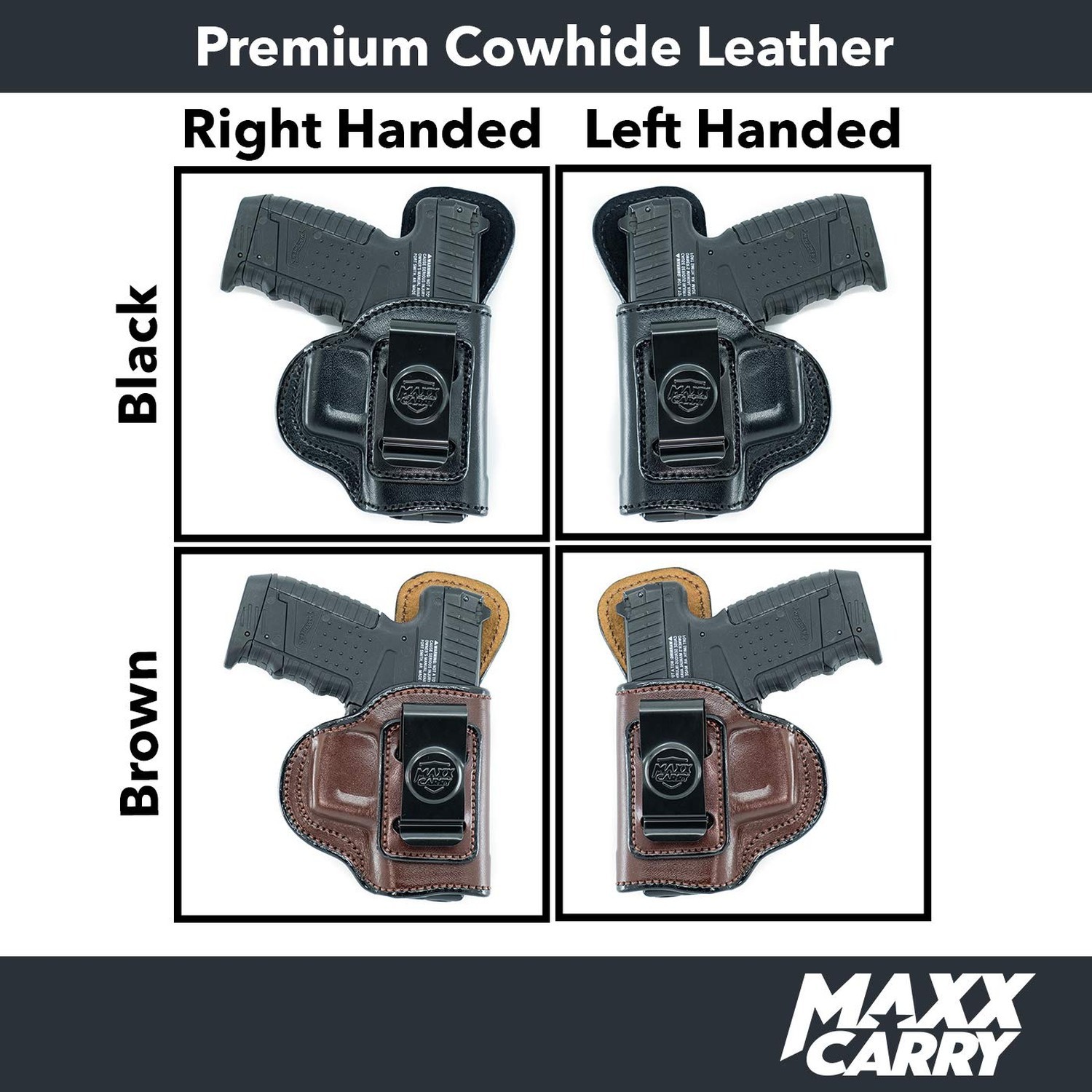 Maxx Carry Inside The Waistband Leather Holster Fits SIG P365 XL. IWB Holster.
