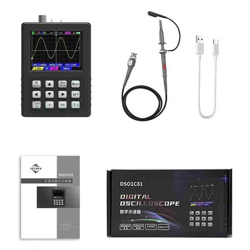 ZEEWEII DSO1C81 Multifunctional Oscilloscope 80MHz 250MSa/s Signal Generator