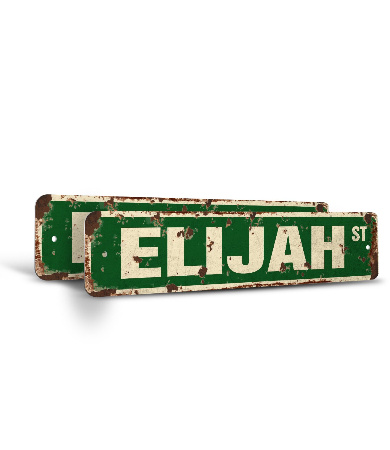 ELIJAH Vintage Style Rustic Street Sign Childrens Name Room Metal Road Sign