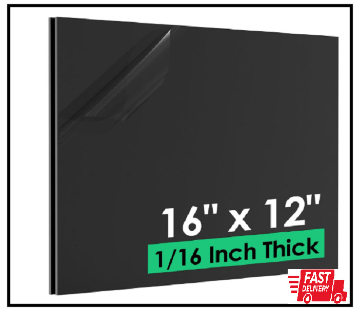 ABS Plastic Sheet 1/16 Inch Thick – 16″ X 12″, 2 Pack Black Plastic Sheet Rigid