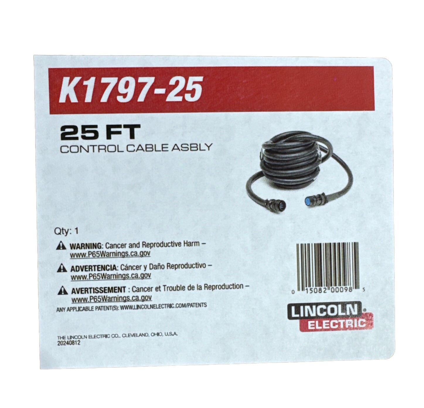 Lincoln K1797-25 Control Cable Extension M19649-25. M 14pin, F 14pin 25ft/7.6m.