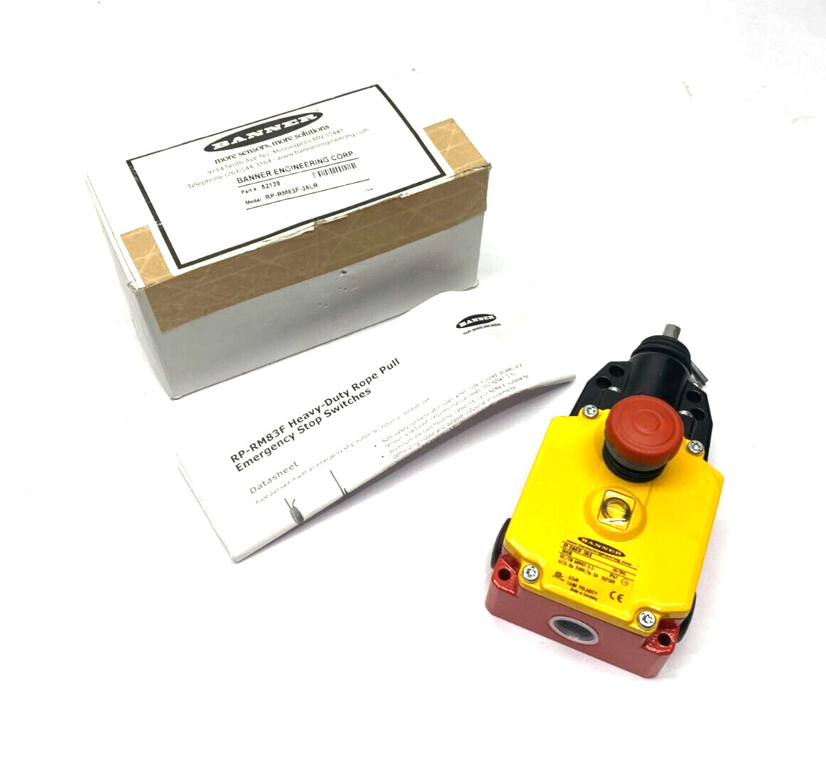 Banner RP-RM83F-38LR Heavy Duty Emergency Stop Rope Pull Module 2 NO, 2NC 82129