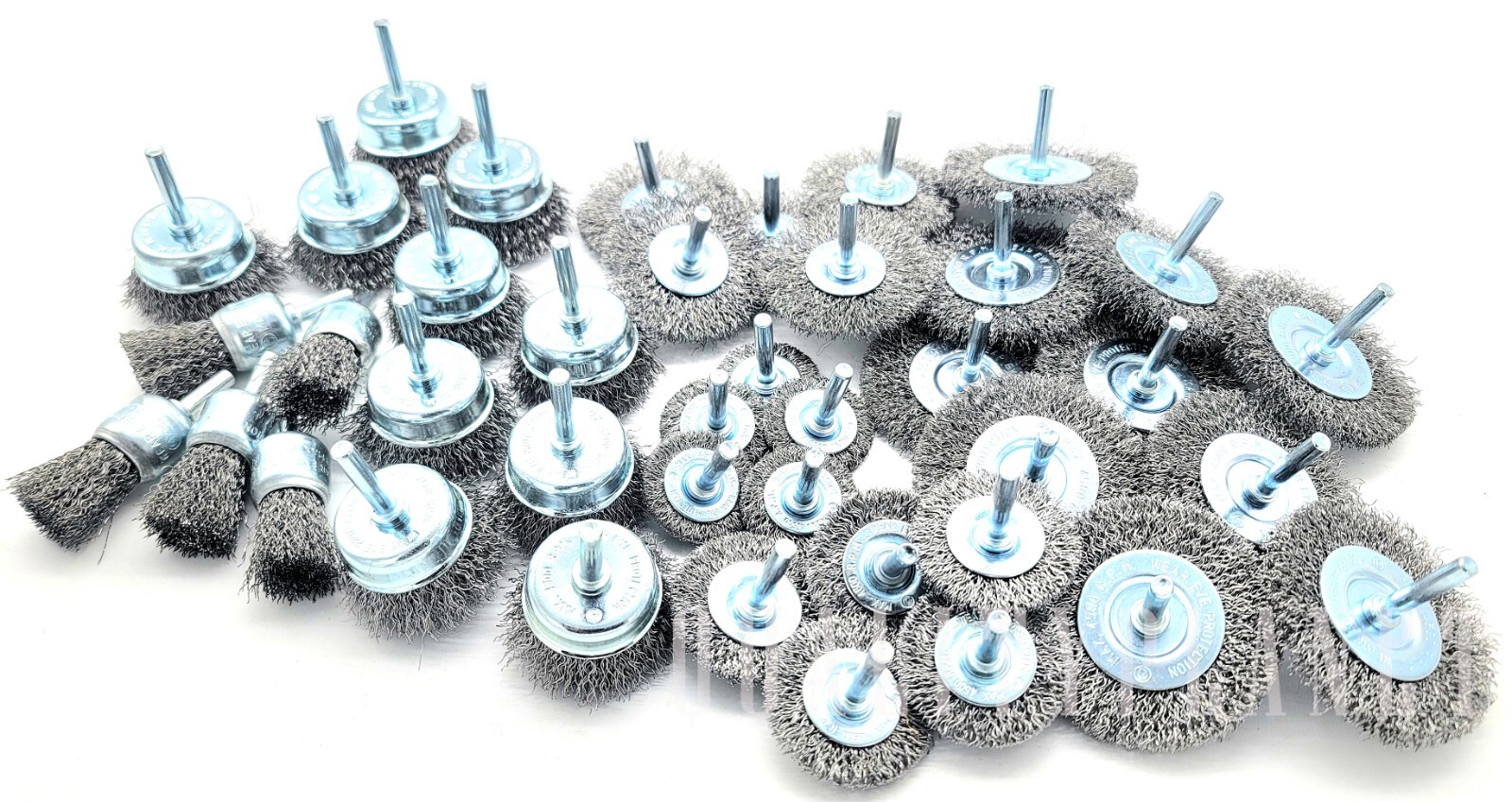 Wire Wheel Brush Cup 40pc Assortment Crimped Steel 1/4″ Shank Drills Rust Scale