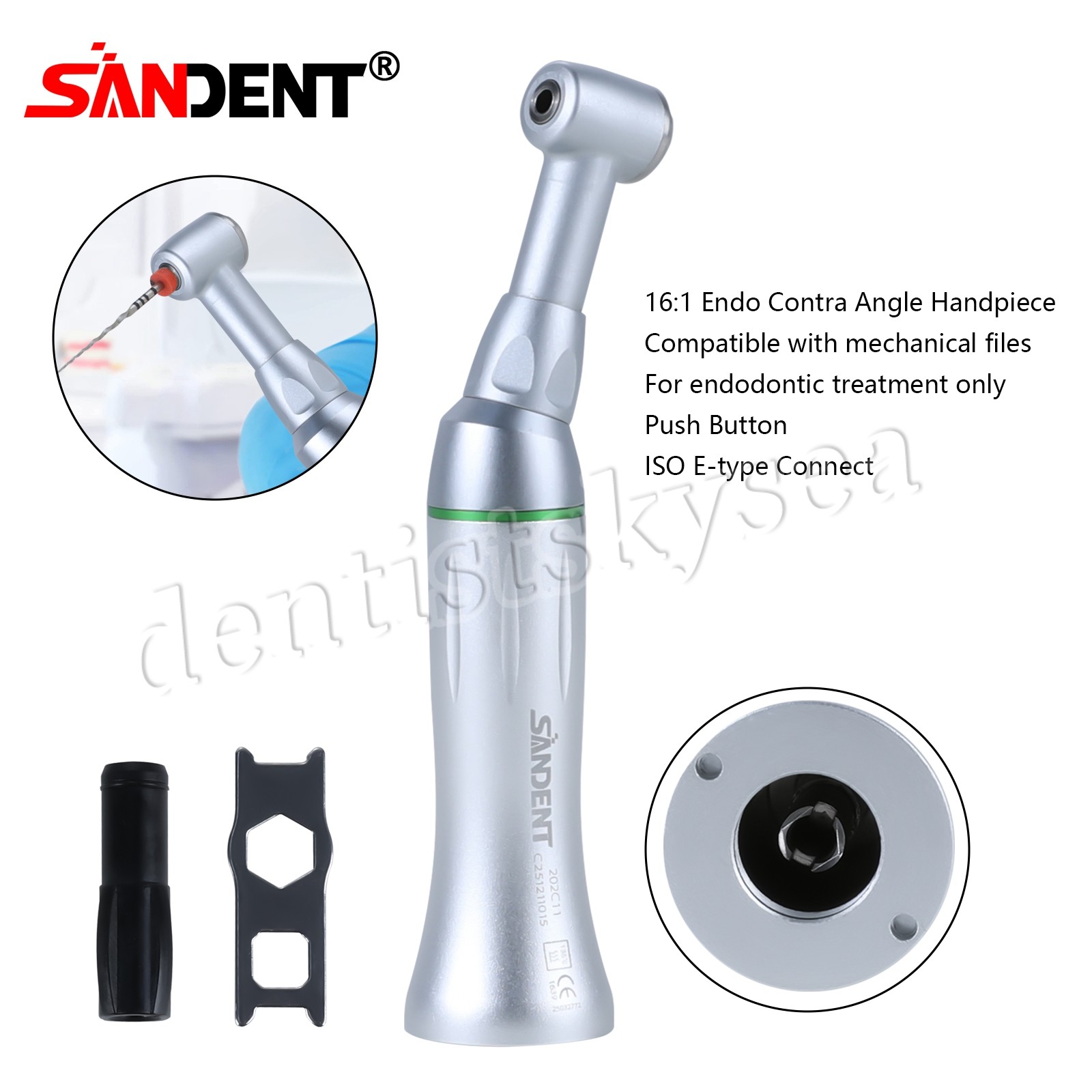 1-10 Dental 16:1 Reduction Endo Contra Angle Handpiece Push Button fit