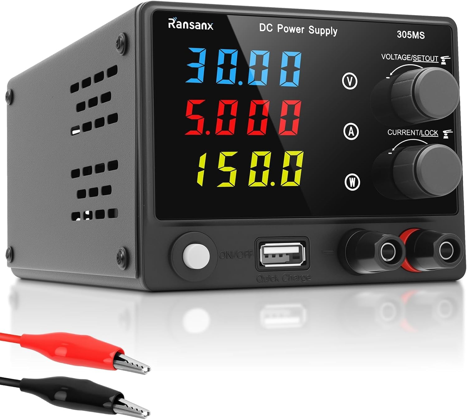 Adjustable DC 0-30V 0-5A Power Supply Lab Variable Regulated Source USB Port