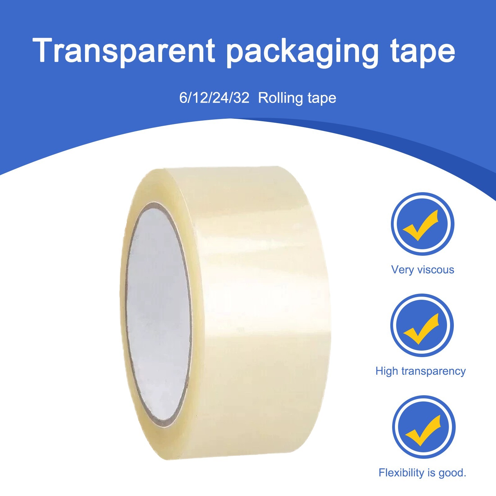 6-72pcs rolls 2″x75 yds shipping packaging clear tape express Official UL
