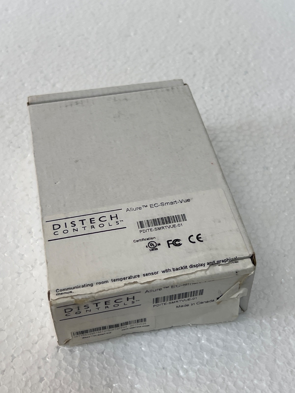 Distech Controls PDITE-SMRTVUE-01 Allure EC-Smart-Vue Room Temp Sensor