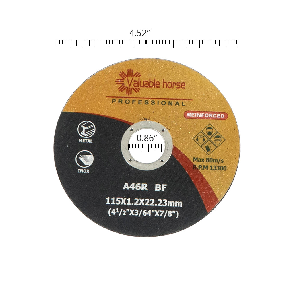 100 Pack 4.5 inch Cutoff Wheels 4.5 Cutting Discs Stainless Steel & Metal
