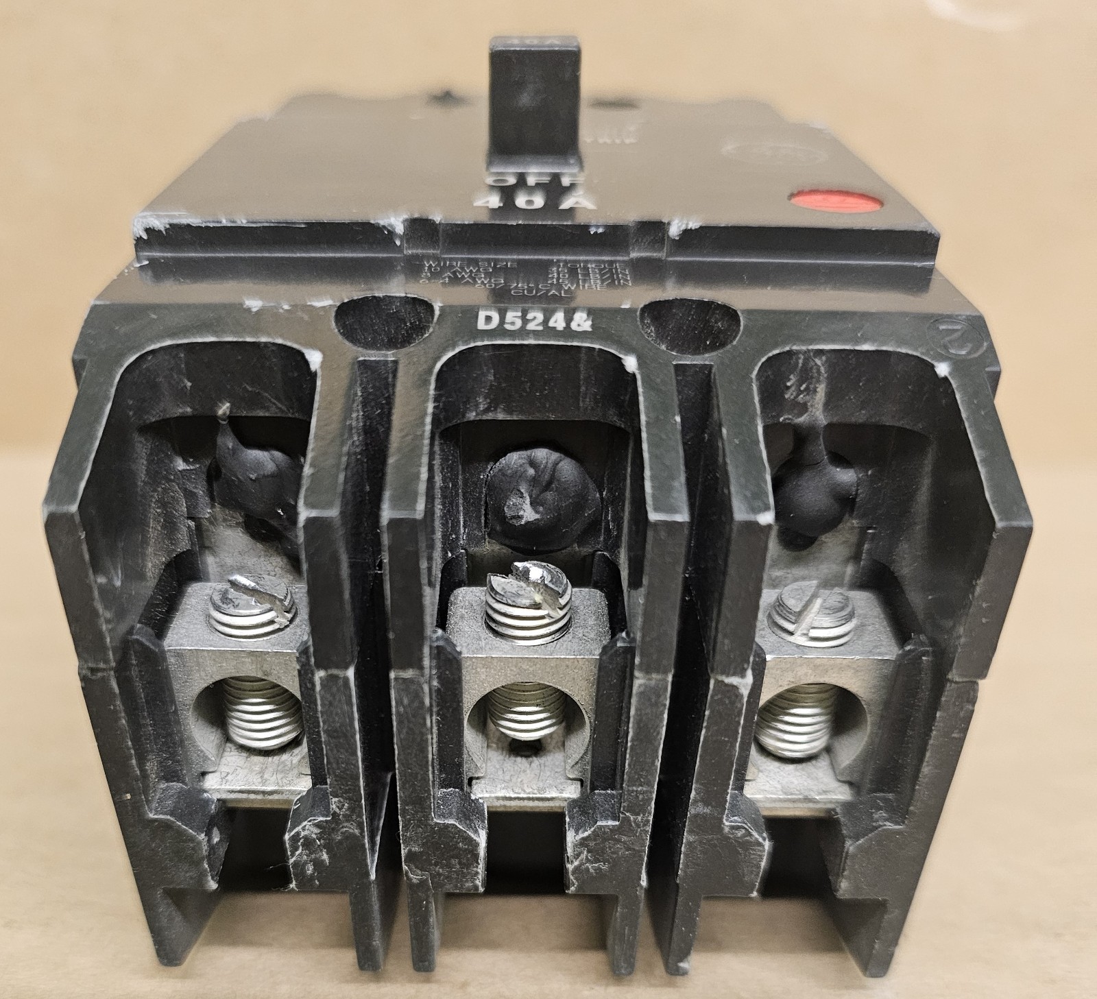 General Electric GE TEY340 Circuit Breaker 3 Pole 40 Amp 277/480
