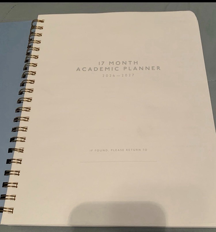 Papier Softcover Spiral Academic Year Aug 2026- Dec 2027 Planner- “8.5×11” Size